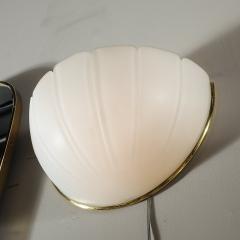  Glash tte Limburg Mid Century Scalloped Molded Frosted Glass Sconces signed Glash tte Limburg - 4347642