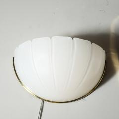  Glash tte Limburg Mid Century Scalloped Molded Frosted Glass Sconces signed Glash tte Limburg - 4347644