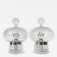  Glash tte Limburg Pair Limburg Clear Glass and Chrome Table Lamps - 3037994