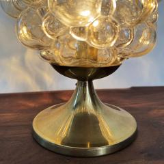  Glash tte Limburg Pair of 1960s Helena Tynell Amber Bubble Glass Brass Table Lamps for Limburg - 3892957