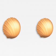  Glash tte Limburg Pair of Opal Glass Seashell Wall Lamps by Glash tte Limburg Germany 1970s - 3388319