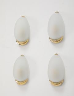  Glash tte Limburg Pair of Oval Brass and Glass Sconces by Limburg 5 Pairs available  - 4288032