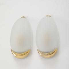  Glash tte Limburg Pair of Oval Brass and Glass Sconces by Limburg 5 Pairs available  - 4288039