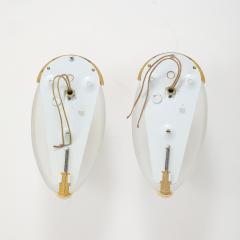  Glash tte Limburg Pair of Oval Brass and Glass Sconces by Limburg 5 Pairs available  - 4288043