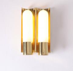  Glash tte Limburg Set of Two Brass and Glass Wall Lights or Sconces by Glash tte Limburg - 552271