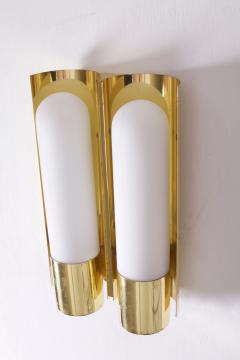  Glash tte Limburg Set of Two Brass and Glass Wall Lights or Sconces by Glash tte Limburg - 552273