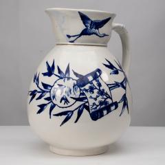  Globe Pottery Globe Pottery Tunis Design A Large Aesthetic Movement Blue White Jug - 4188060