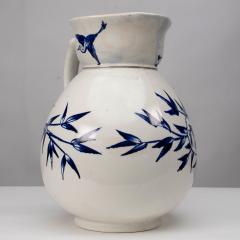  Globe Pottery Globe Pottery Tunis Design A Large Aesthetic Movement Blue White Jug - 4188066