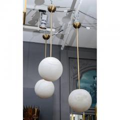  Glustin Luminaires Alabaster and Brass Globes Pendant - 4721823