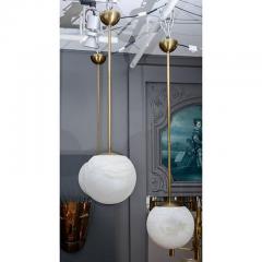  Glustin Luminaires Alabaster and Brass Globes Pendant - 4721824