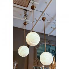  Glustin Luminaires Alabaster and Brass Globes Pendant - 4721826