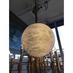  Glustin Luminaires Alabaster and Brass Globes Pendant - 4721830
