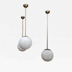 Glustin Luminaires Alabaster and Brass Globes Pendant - 4752387