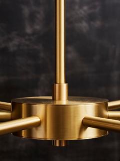  Glustin Luminaires Brass Chandelier with alabaster Cones by Glustin Luminaires - 4730699