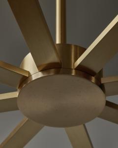  Glustin Luminaires Brass and Alabaster Shield Chandelier by Glustin Luminaires - 2967366