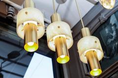  Glustin Luminaires Glustin Luminaires Brass and Alabaster Rings Pendant - 4721780