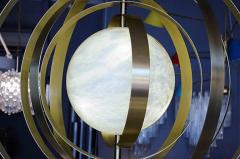  Glustin Luminaires Glustin Luminaires Creation Alabaster Suspension with Brass Rings - 4721798