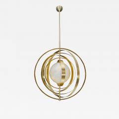  Glustin Luminaires Glustin Luminaires Creation Alabaster Suspension with Brass Rings - 4752392