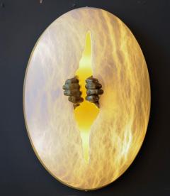  Glustin Luminaires Glustin Luminaires Creation Alabaster and Brass Hands Wall Sconces - 714636