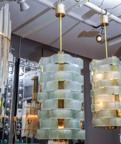  Glustin Luminaires Glustin Luminaires Creation Brass Lanterns with Murano Ribbons - 714939