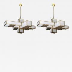  Glustin Luminaires Glustin Luminaires Creation Geometrical Brass and Alabaster Chandeliers - 728263