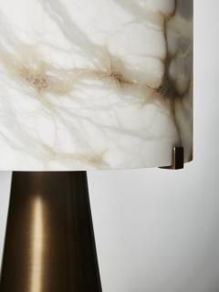  Glustin Luminaires Glustin Luminaires Pear Shaped Brass Table Lamps and Alabaster Shades - 1779341