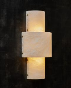  Glustin Luminaires Half Cylinder Alabaster Wall Sconces - 2999659