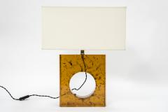  Glustin Luminaires Pair of Orange Fractal Resin Square Table Lamps - 976511