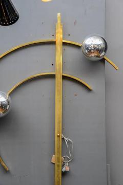  Glustin Luminaires Set of Six Original Brass and Murano Glass Globes Brass Wall Sconces - 845333