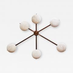  Glustin Luminaires Six Asymmetrical Arms Wall Sconce and Ceiling Lamp in Brass and Alabaster - 4748572
