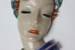  Gmundner Keramik Gmundner Keramik Art Deco mask of a Woman 1930 Austria - 1502966