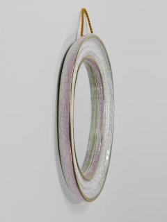  Gmundner Keramik Mid Century Organic Craquel Terracotta Wall Mirror by Gmundner Keramik 1950s - 4068243