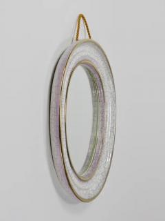  Gmundner Keramik Mid Century Organic Craquel Terracotta Wall Mirror by Gmundner Keramik 1950s - 4068245