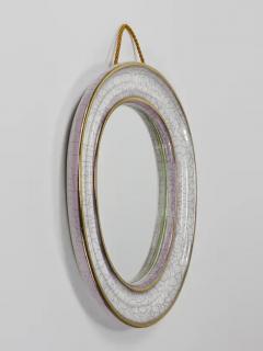  Gmundner Keramik Mid Century Organic Craquel Terracotta Wall Mirror by Gmundner Keramik 1950s - 4068246