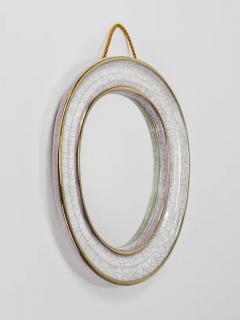  Gmundner Keramik Mid Century Organic Craquel Terracotta Wall Mirror by Gmundner Keramik 1950s - 4068252