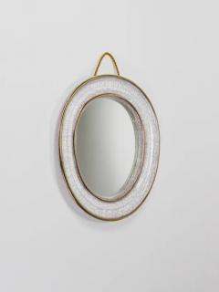 Gmundner Keramik Mid Century Organic Craquel Terracotta Wall Mirror by Gmundner Keramik 1950s - 4068253