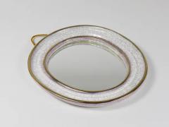  Gmundner Keramik Mid Century Organic Craquel Terracotta Wall Mirror by Gmundner Keramik 1950s - 4068310