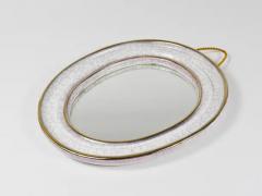  Gmundner Keramik Mid Century Organic Craquel Terracotta Wall Mirror by Gmundner Keramik 1950s - 4068316