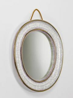  Gmundner Keramik Mid Century Organic Craquel Terracotta Wall Mirror by Gmundner Keramik 1950s - 4068324