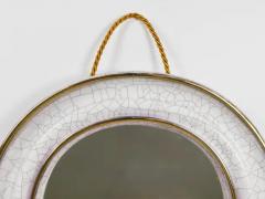  Gmundner Keramik Mid Century Organic Craquel Terracotta Wall Mirror by Gmundner Keramik 1950s - 4068333