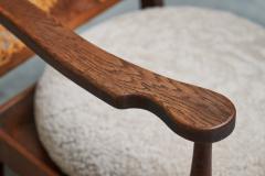  Go cicino Go cicino Lounge Chair in Solid Oak Webbing and Wool Poland 1930s - 4468654