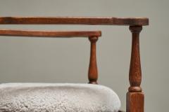  Go cicino Go cicino Lounge Chair in Solid Oak Webbing and Wool Poland 1930s - 4468655