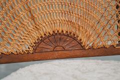  Go cicino Go cicino Lounge Chair in Solid Oak Webbing and Wool Poland 1930s - 4468664