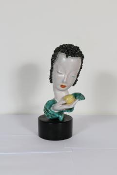  Goldscheider of Vienna Beautiful Ceramic Ladys Head by Goldscheider Austrian circa 1930 - 923081