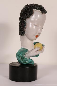  Goldscheider of Vienna Beautiful Ceramic Ladys Head by Goldscheider Austrian circa 1930 - 923085