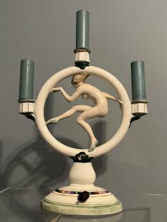  Goldscheider of Vienna ICONIC ART DECO NUDE FLAPPER CERAMIC LAMP BY GOLDSCHEIDER - 3708968