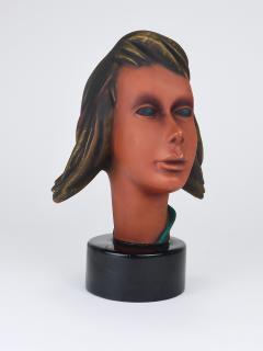  Goldscheider of Vienna Large Mid Century Female Bust Head Young Woman Terracotta Austria 1950s - 4824837