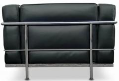  Gordon International Pair of Gordon International Black Leather Chromed Steel Club or Lounge Chairs - 3495191