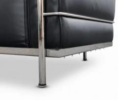  Gordon International Pair of Gordon International Black Leather Chromed Steel Club or Lounge Chairs - 3495230