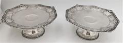  Gorham Gorham Sterling Silver Pair of 1926 Tazzas Compotes Dishes in Gregorian Pattern - 3249222